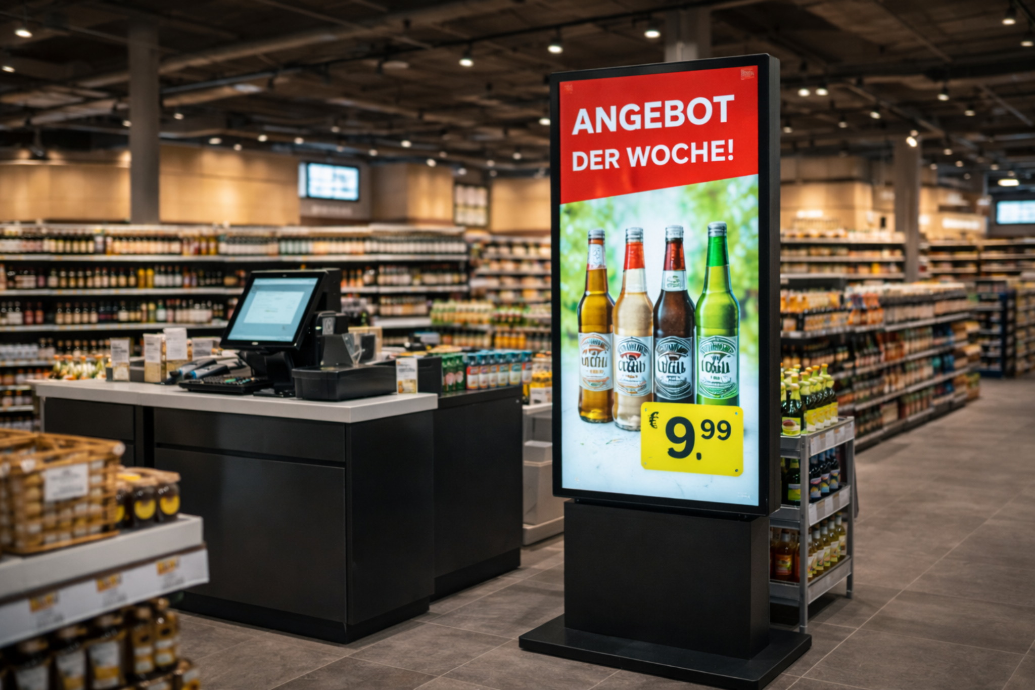 Exterior of a beverage retail location with digital visibility
