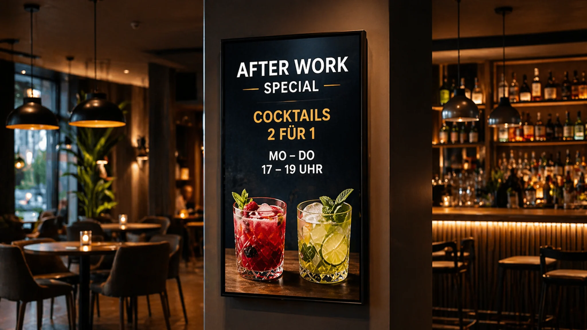 After-work communication in a bar and hospitality environment